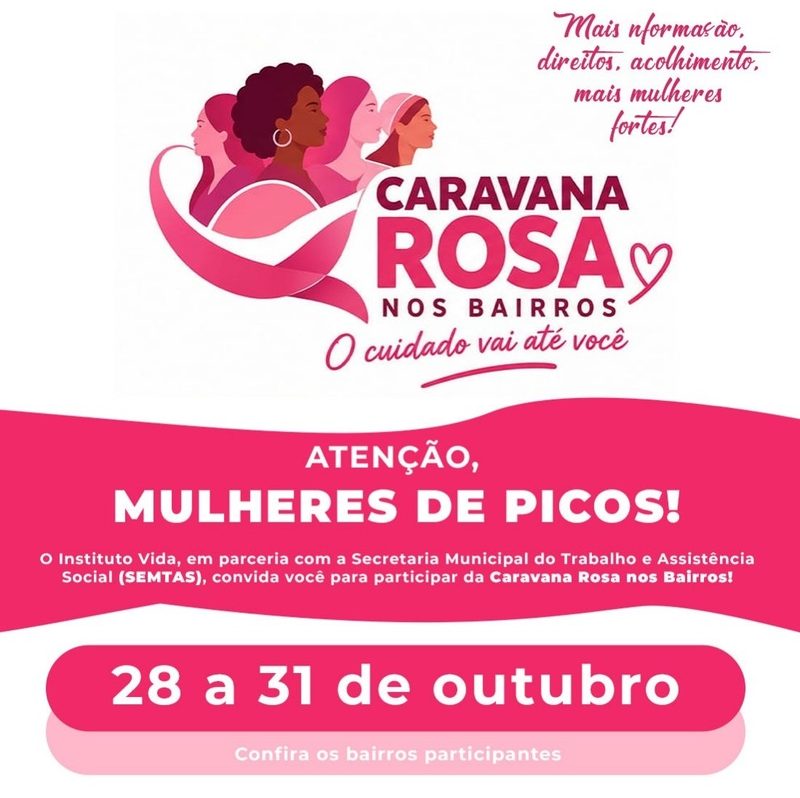 Saúde promove “Caravana Rosa” nos bairros de Picos